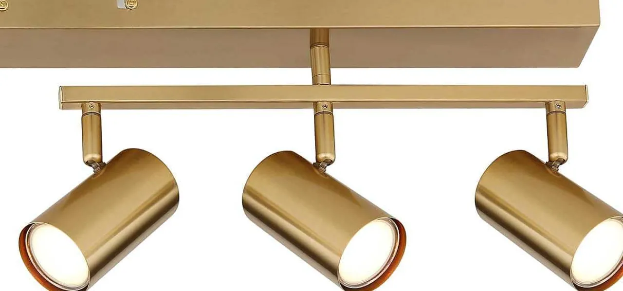 mutoni light Strahler Robby Metall Gold Geburstet 5Xgu10> Deckenleuchten