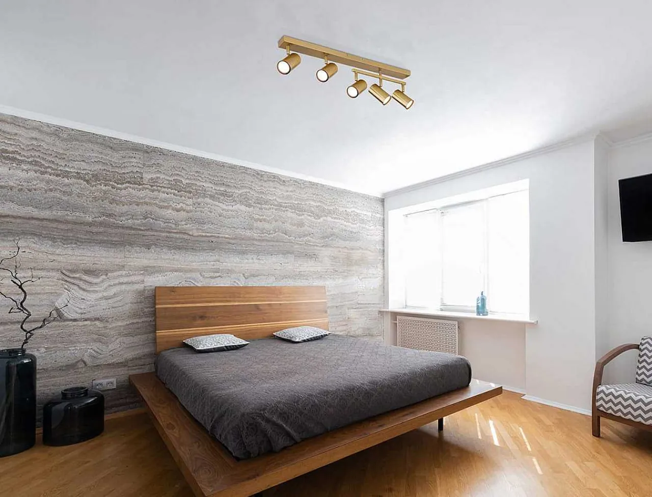 mutoni light Strahler Robby Metall Gold Geburstet 5Xgu10> Deckenleuchten
