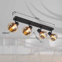 mutoni light Strahler Tokki Metall Schwarz Matt 4Xe14><noscript><img width=