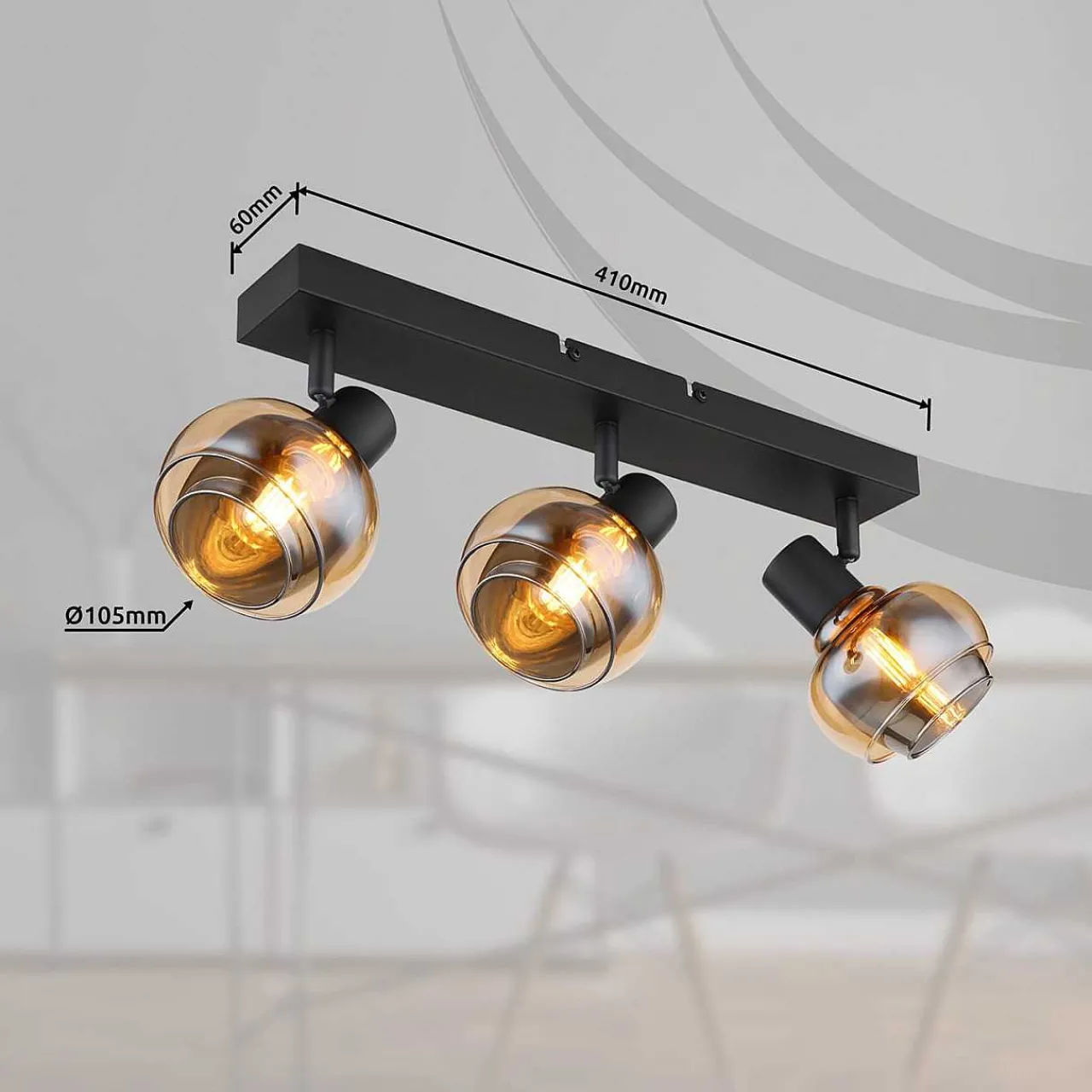 mutoni light Strahler Tokki Metall Schwarz Matt 3Xe14> Deckenleuchten