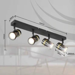 mutoni light Strahler Trabby Metall Schwarz Matt 4Xgu10> Deckenleuchten