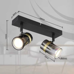 mutoni light Strahler Trabby Metall Schwarz Matt 2Xgu10><noscript><img width=