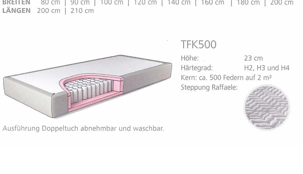 Traumstart Taschenfederkernmatratze Tfk 500 H23> Matratzen