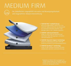 Tempur Pro Plus Coolquilt Medium Firm Matratze> Matratzen