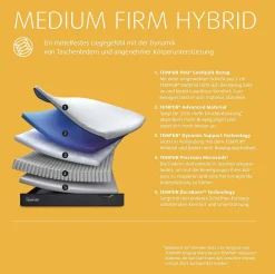 Tempur Pro Plus Coolquilt Medium Firm Hybrid Matratze><noscript><img width=