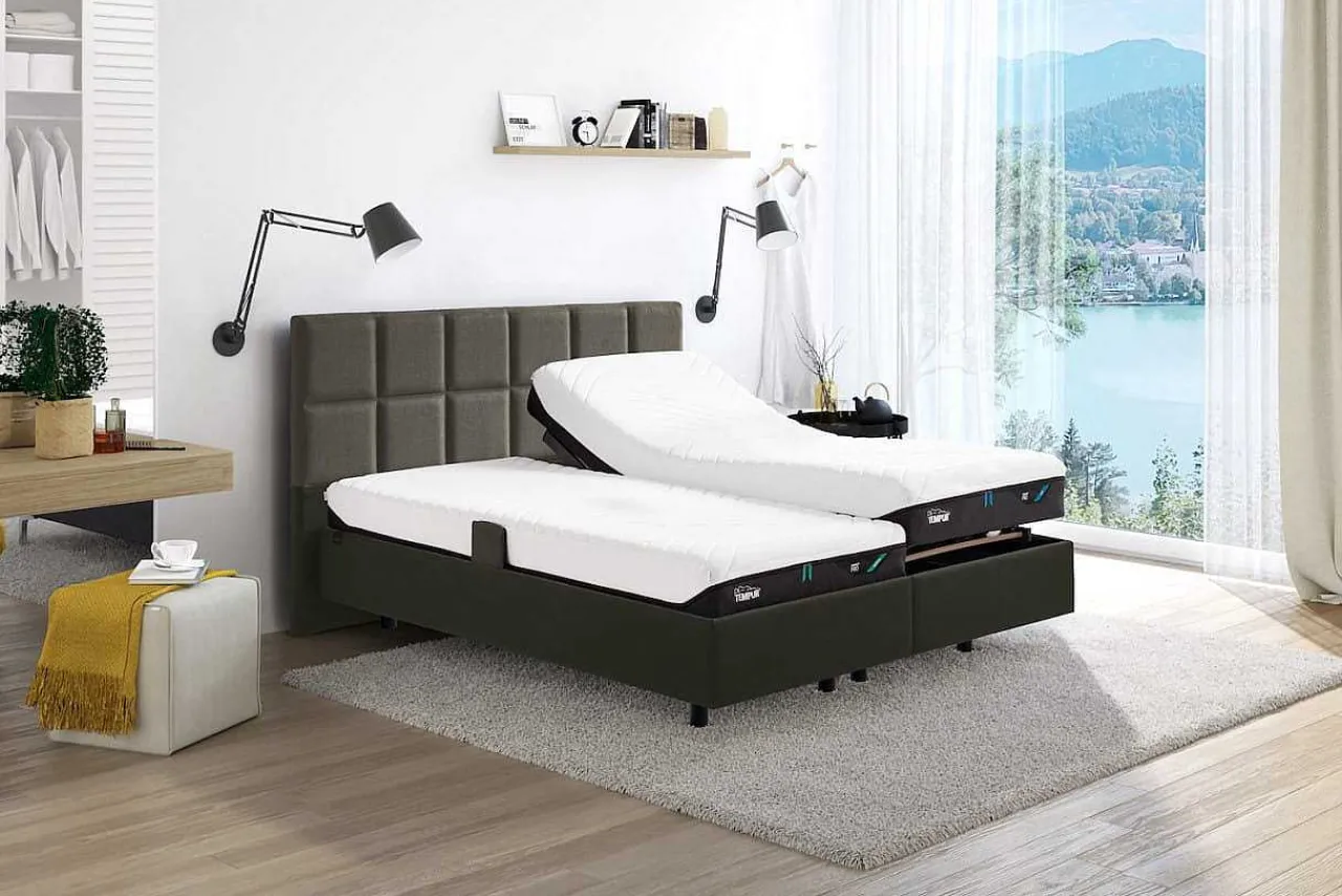 Tempur Relax Bett Check Bicolor Grey> Betten