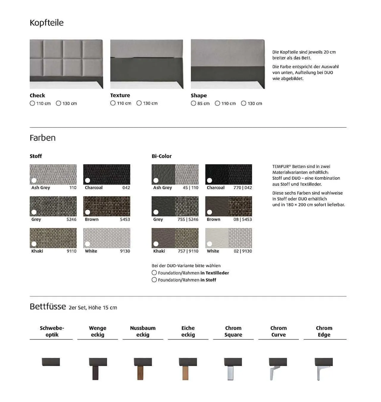 Tempur Relax Bett Check Charcoal> Betten