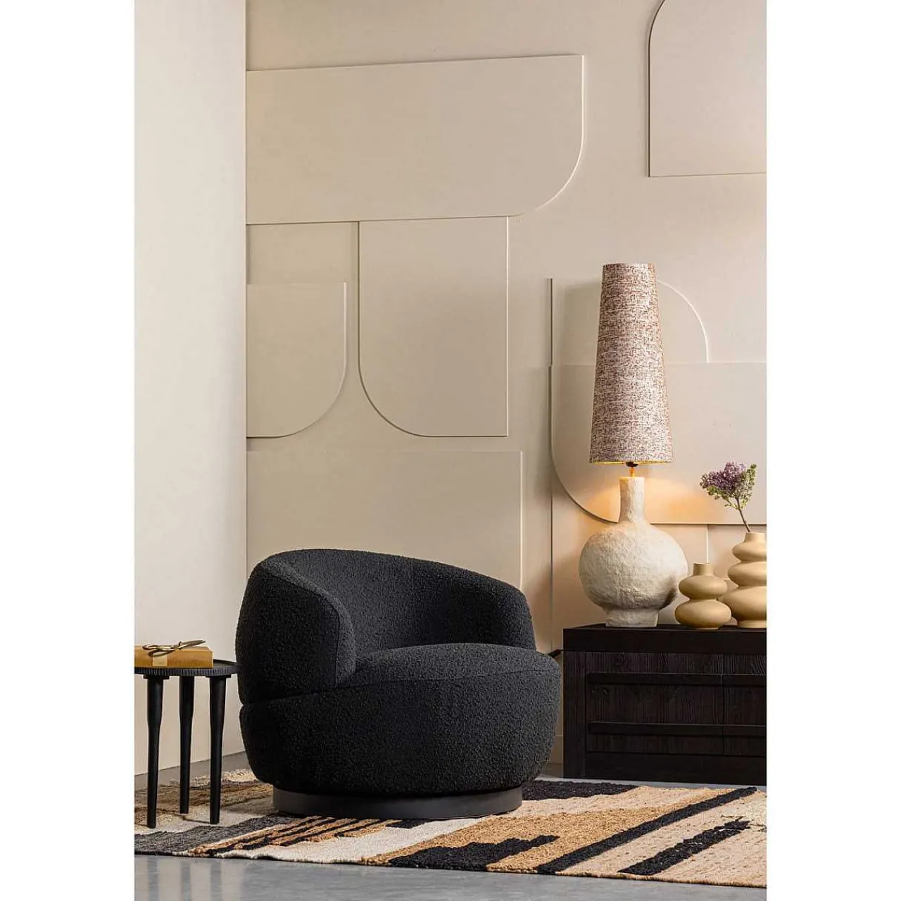 mutoni living Tischlampe Ios Braun Melange 60> Tischleuchten