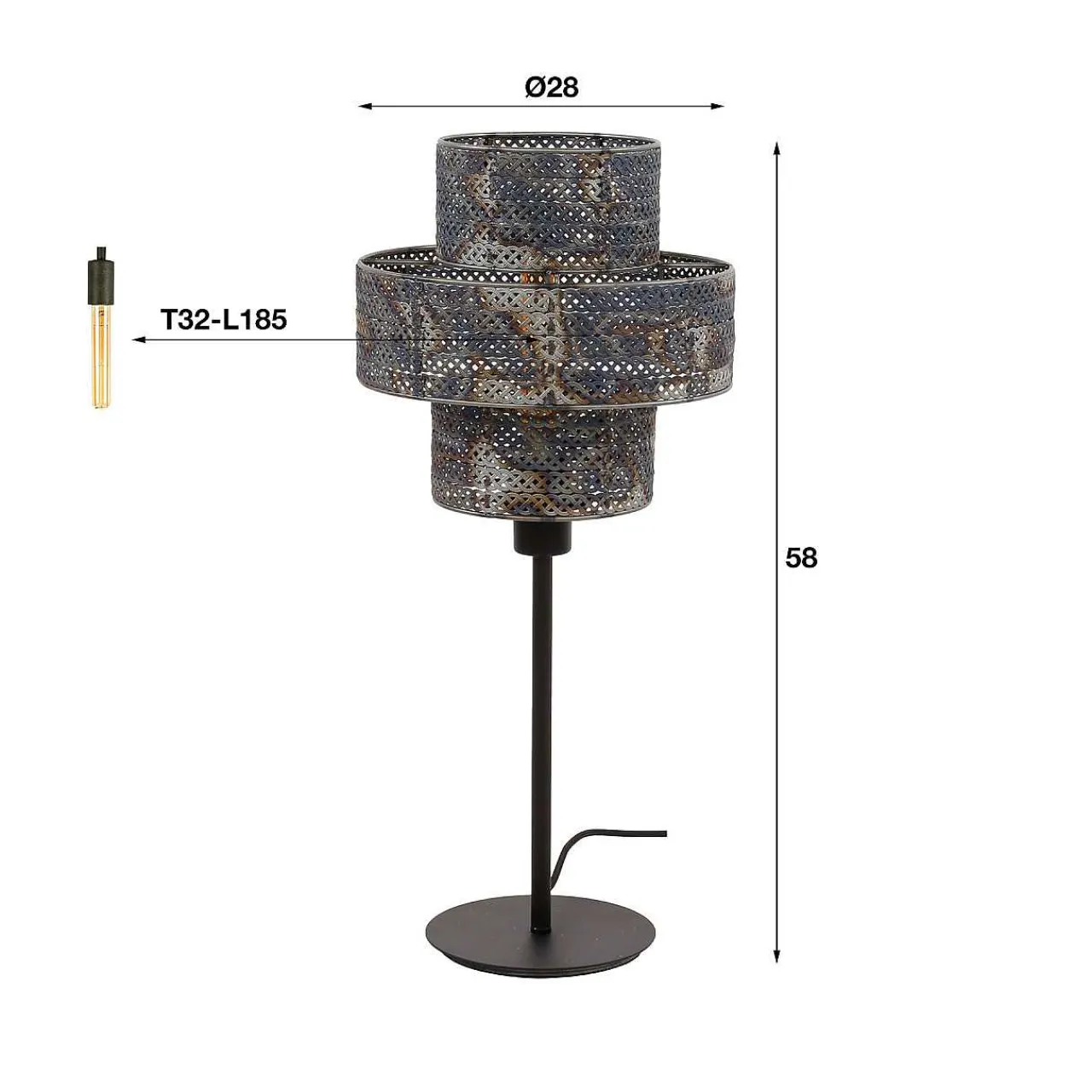 mutoni industrial Tischlampe Lantern 1L> Tischleuchten
