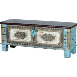 mutoni inspiration Truhe Mango Blau Vintage 116X40> Kisten & Truhen