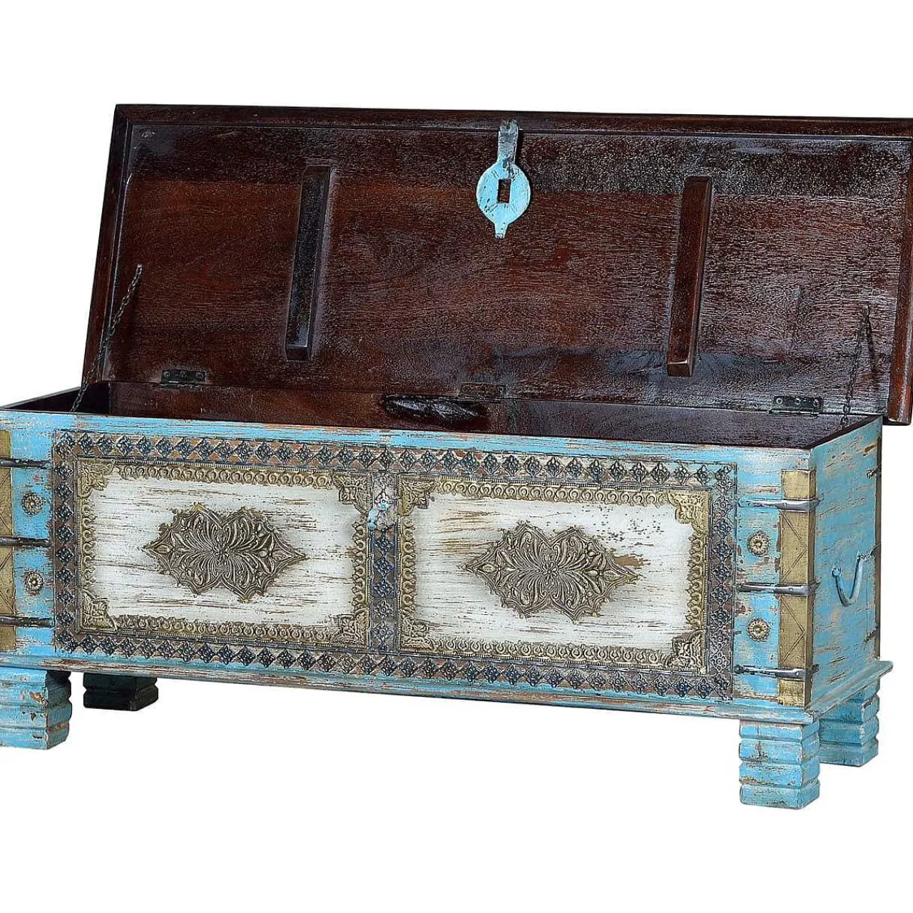 mutoni inspiration Truhe Mango Blau Vintage 116X40> Kisten & Truhen