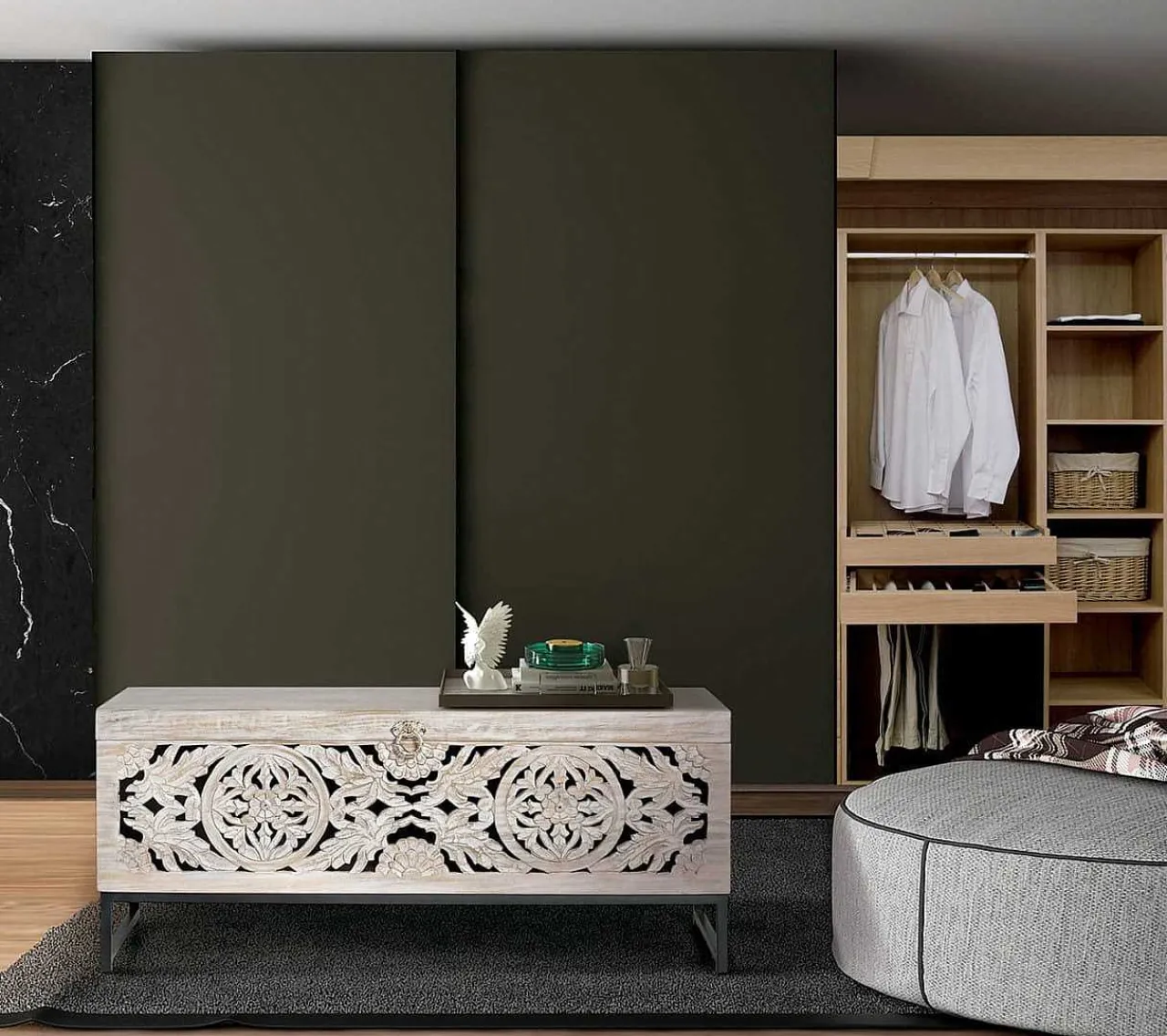 mutoni inspiration Truhe Mykonos Mango Vintage Weiss 116X40> Kisten & Truhen