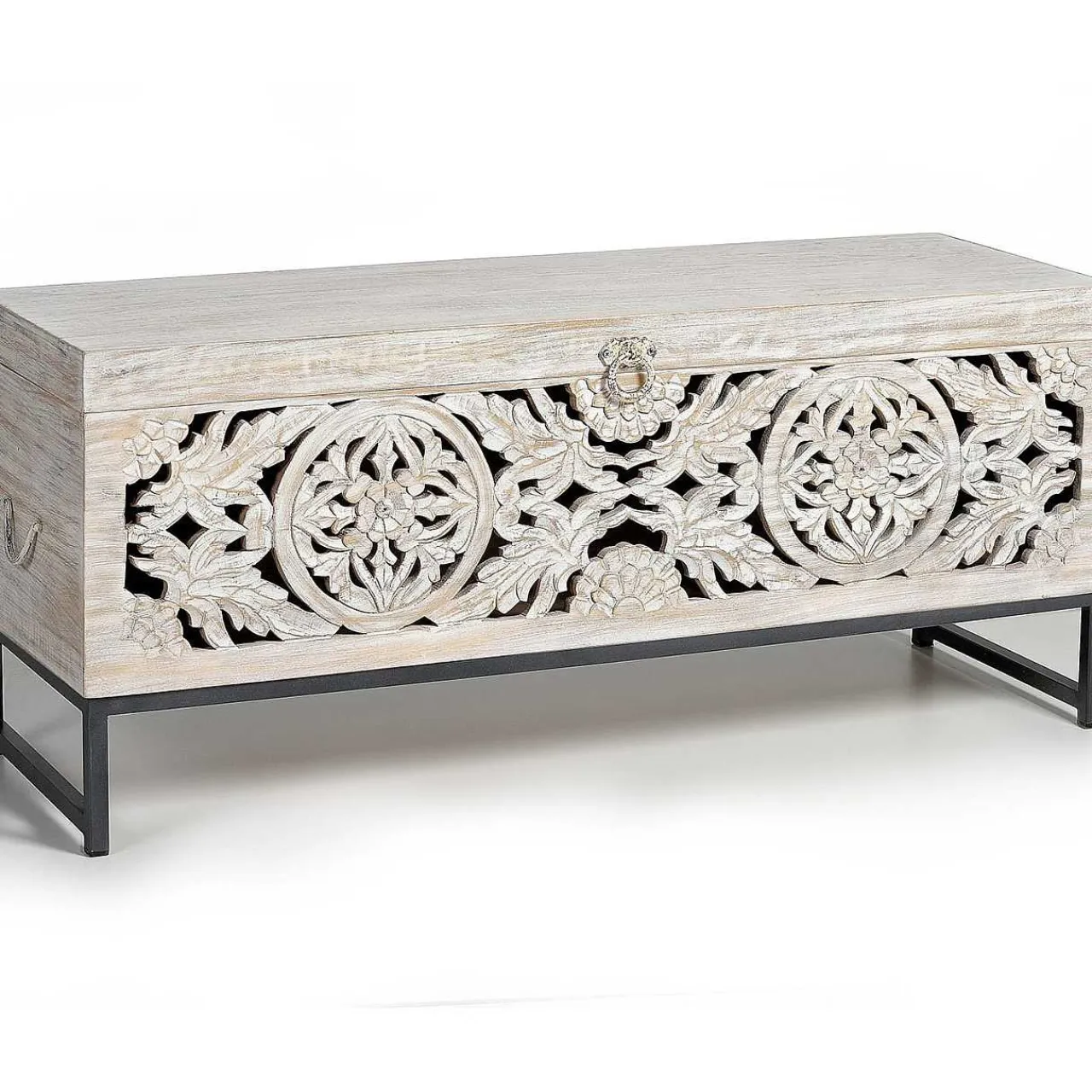 mutoni inspiration Truhe Mykonos Mango Vintage Weiss 116X40> Kisten & Truhen