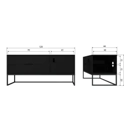 mutoni living Tv-Lowboard Silas Blacknight 120><noscript><img width=