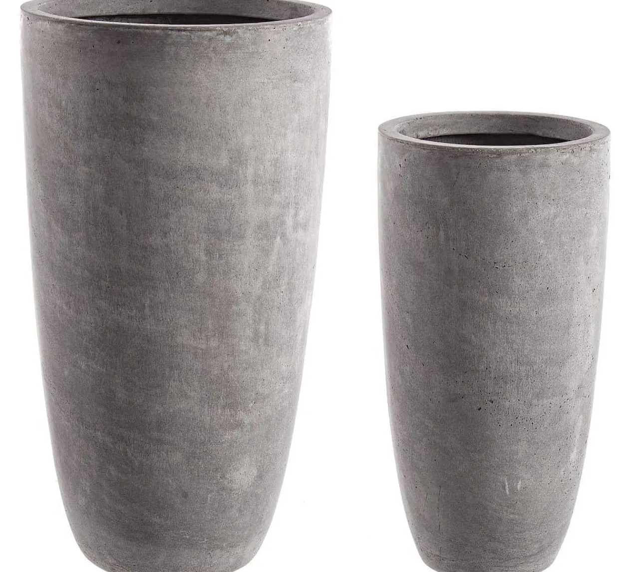 mutoni lifestyle Vase Cement Rund Hoch Grau (2Er-Set)> Gartenvasen Und Pflanzkübel