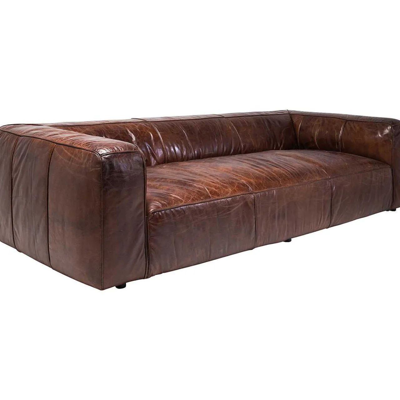 KARE Design Vintage Leder Sofa Cubetto 3 Sitzer> Ledersofas