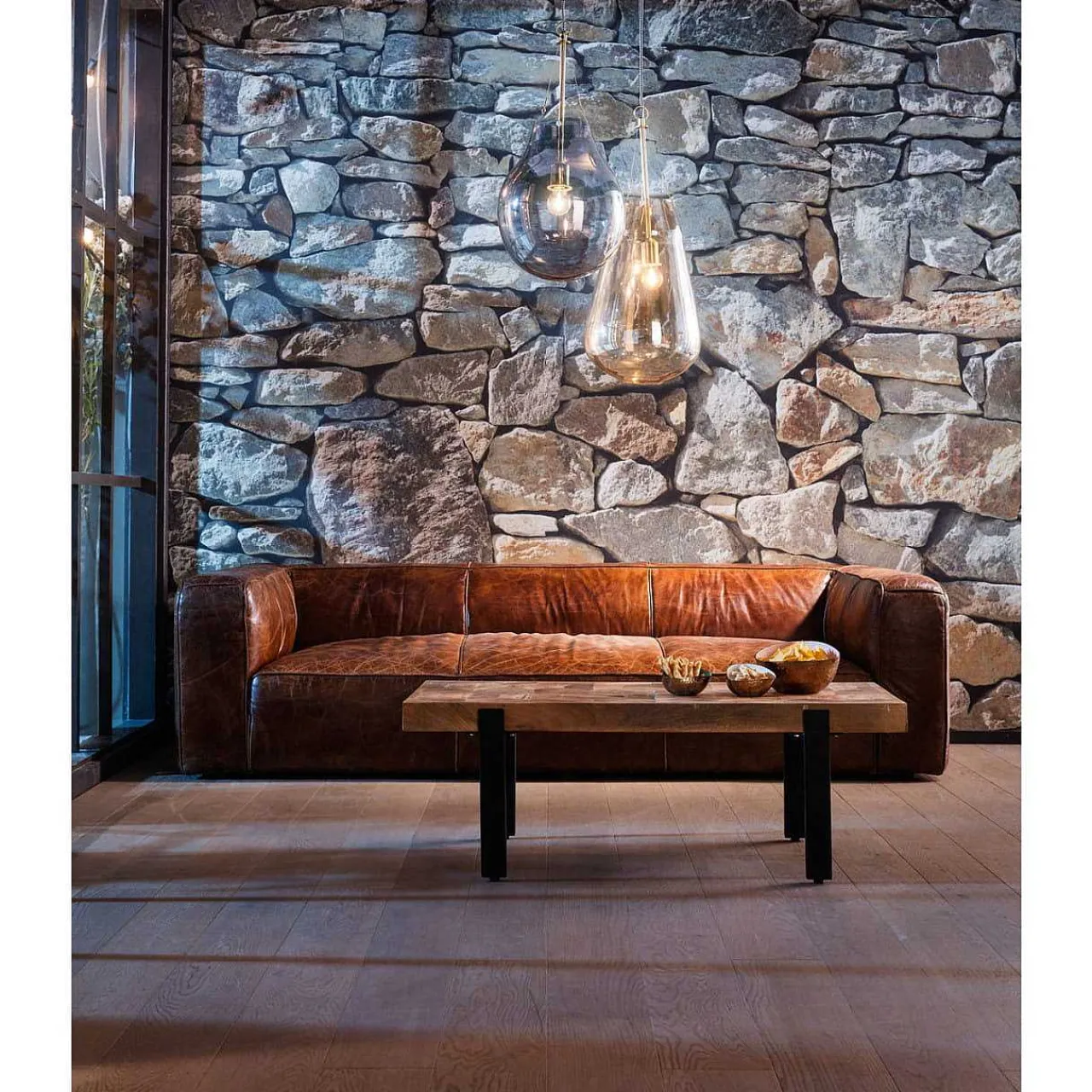 KARE Design Vintage Leder Sofa Cubetto 3 Sitzer> Ledersofas
