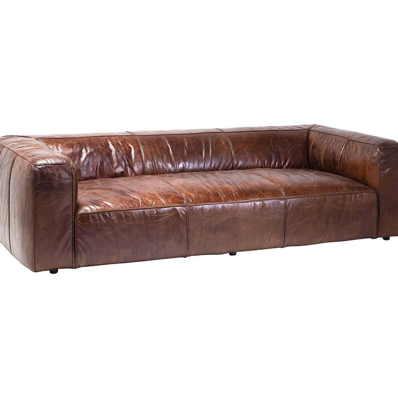 KARE Design Vintage Leder Sofa Cubetto 3 Sitzer> Ledersofas