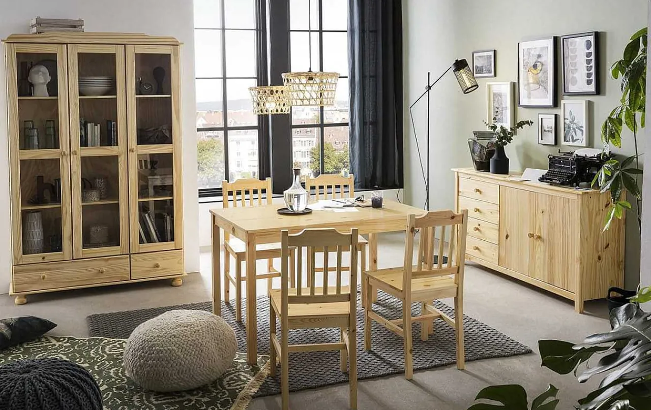 mutoni sweet home Vitrine Bronda Kiefernholz Natur 189> Vitrinen