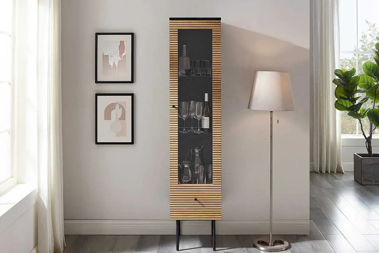 mutoni casual Vitrine Flubna Natur Schwarz> Vitrinen