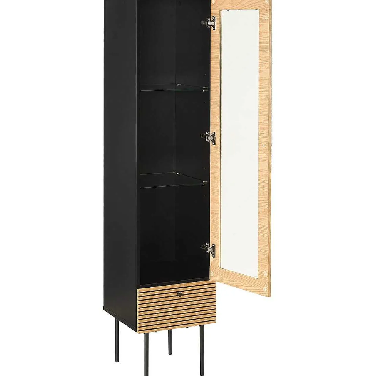 mutoni casual Vitrine Flubna Natur Schwarz> Vitrinen