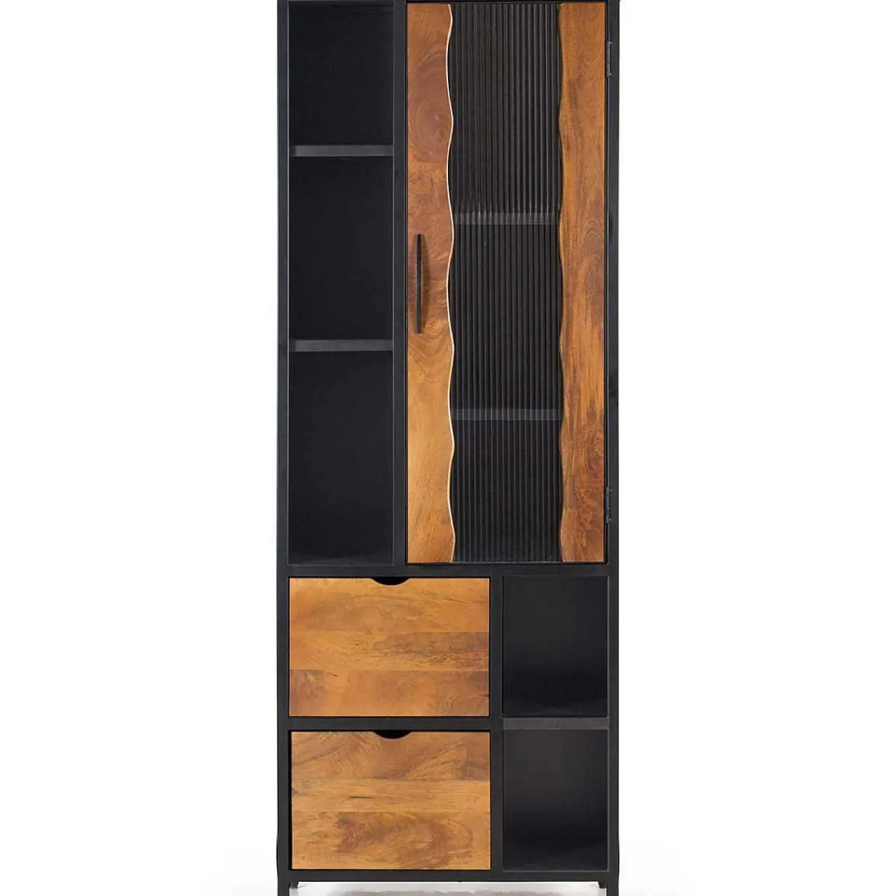 mutoni inspiration Vitrine Nero Iii Mangoholz Schwarz 75X198> Vitrinen
