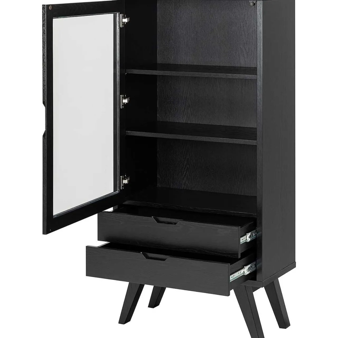 mutoni scandi Vitrine Upsala Schwarz 72X145> Vitrinen