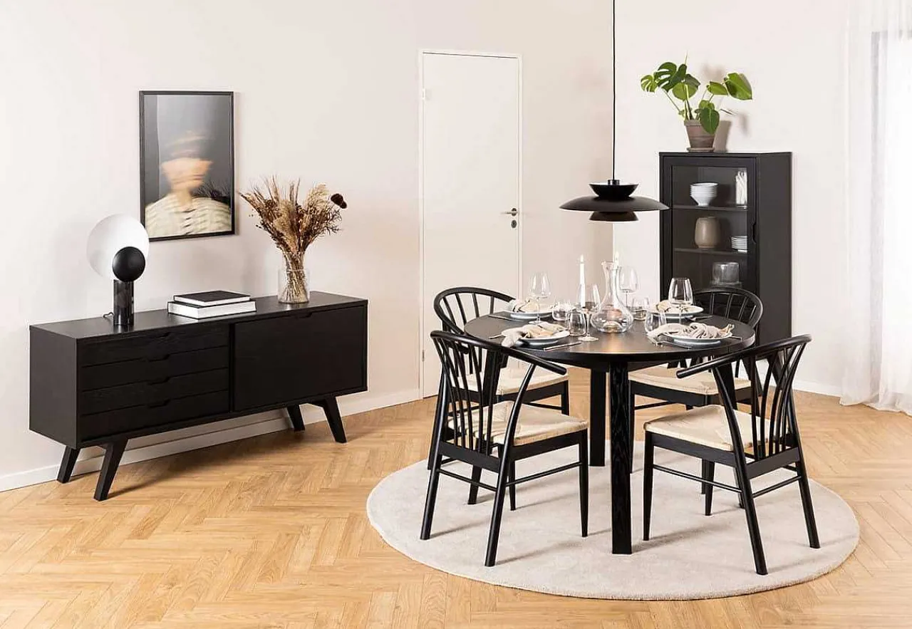 mutoni scandi Vitrine Upsala Schwarz 72X145> Vitrinen