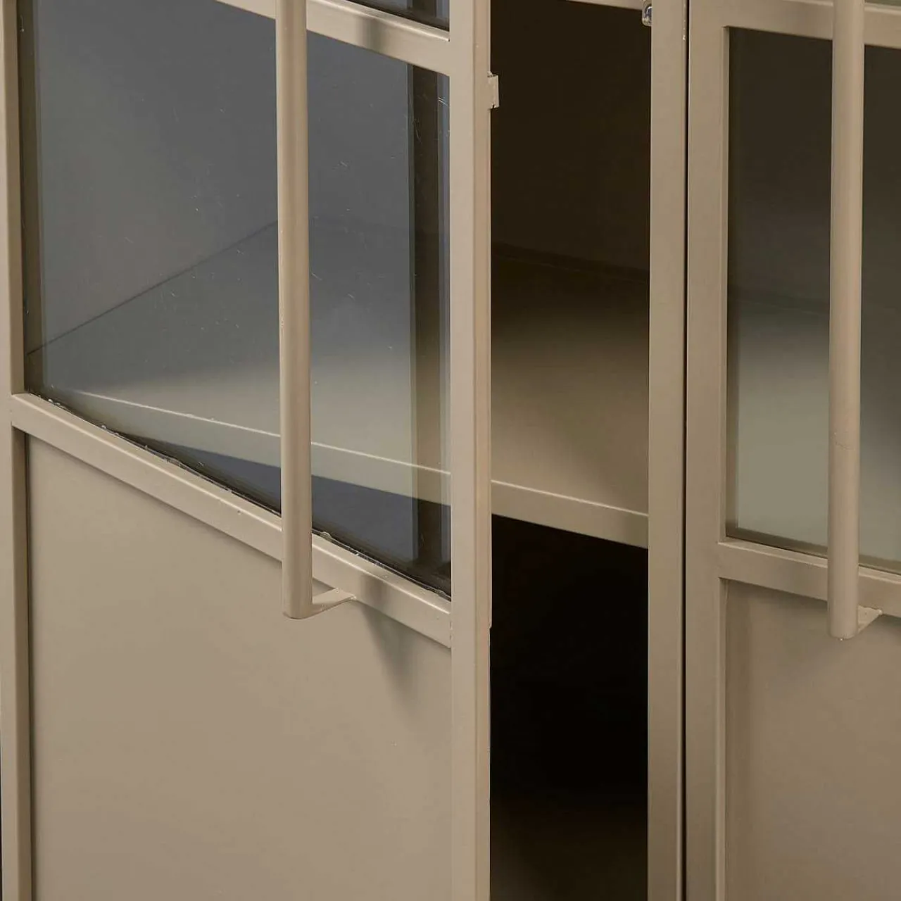 mutoni living Vitrinenschrank Exhibit Khaki 99X170> Vitrinen
