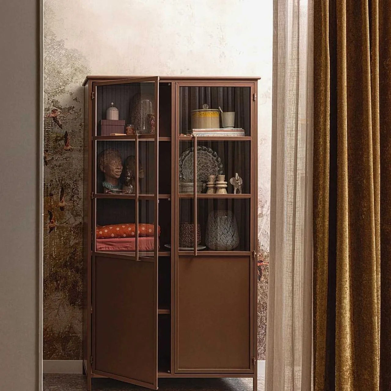 mutoni living Vitrinenschrank Exhibit Tan 99X170> Vitrinen