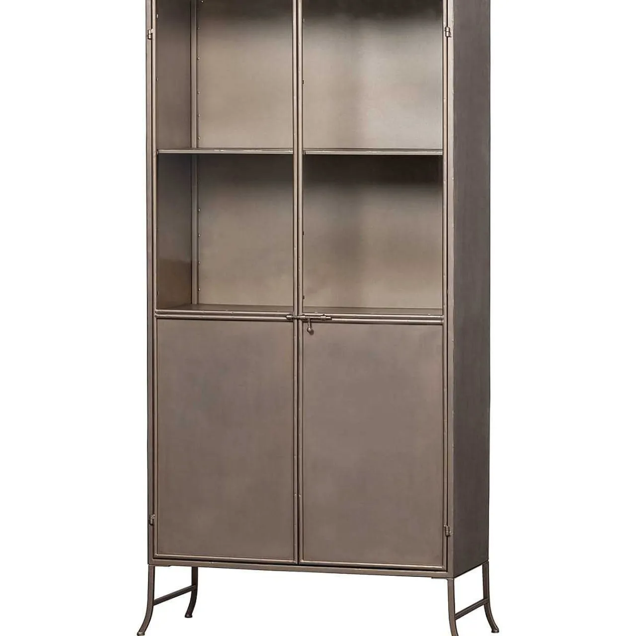 mutoni living Vitrinenschrank Fossil Metall Champagne 95X180> Vitrinen
