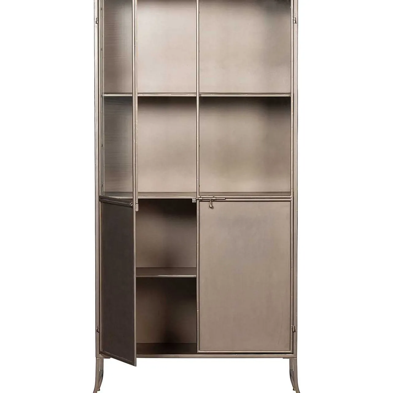mutoni living Vitrinenschrank Fossil Metall Champagne 95X180> Vitrinen