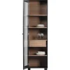 mutoni living Vitrinenschrank Goos Kiefer Schwarz Walnuss 200X57> Vitrinen