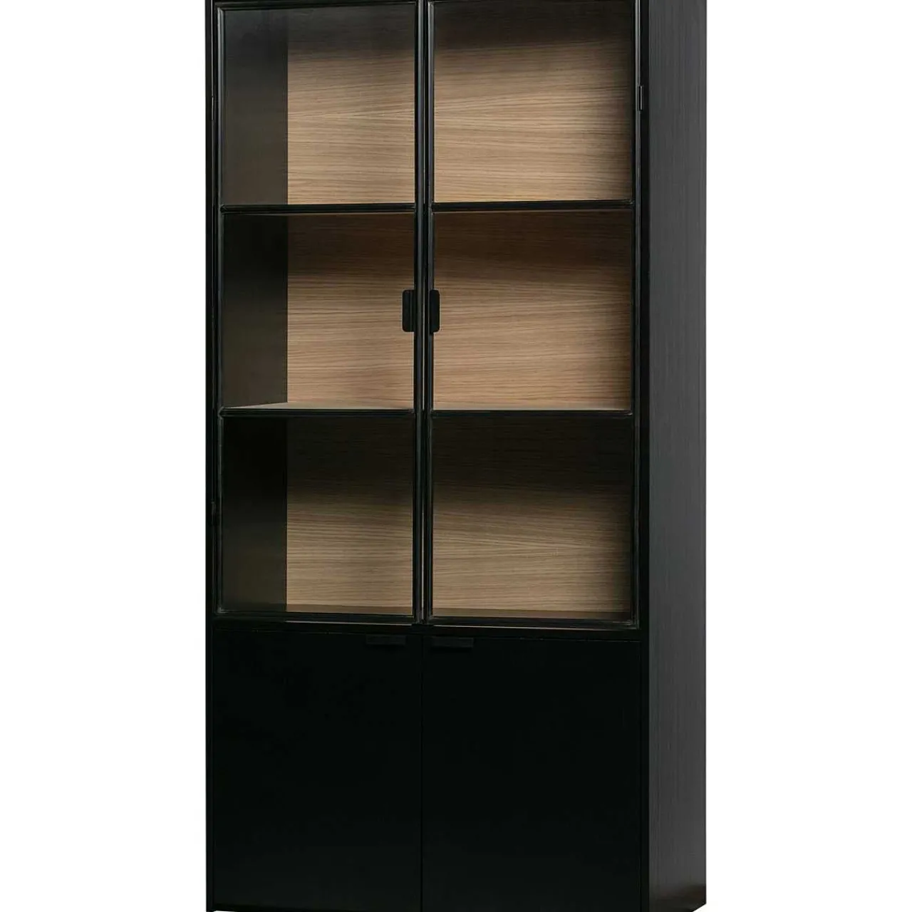mutoni living Vitrinenschrank Sivan Kiefer Schwarz 200X100> Vitrinen