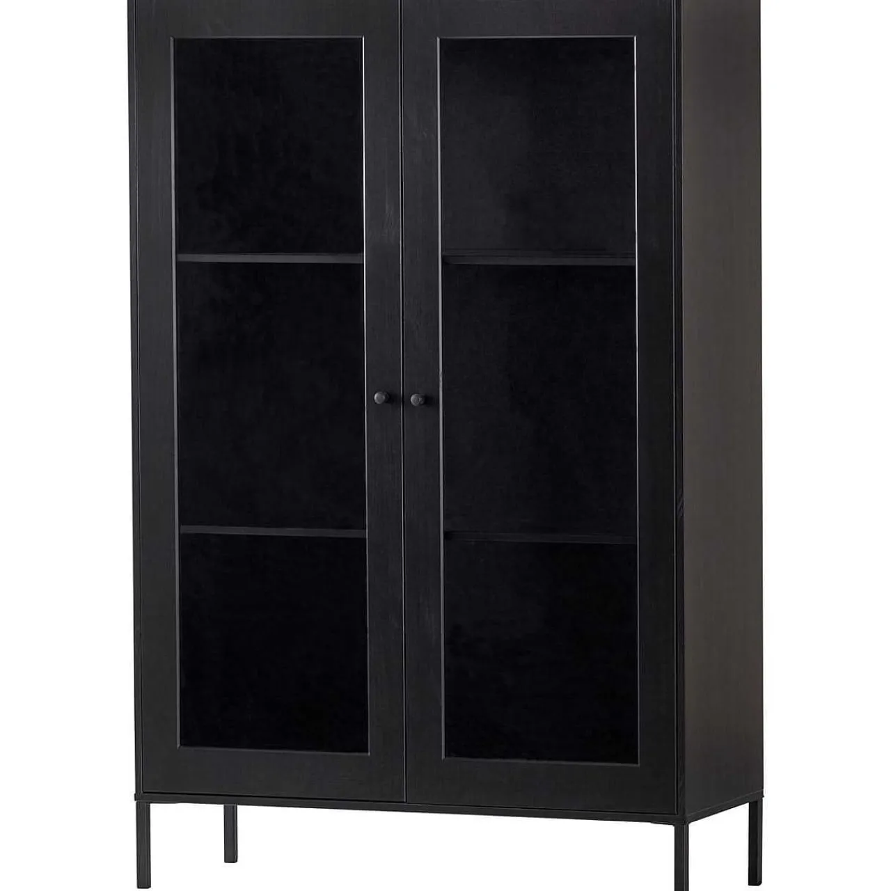 mutoni living Vitrinenschrank Xam Kiefer Schwarz 155X100> Vitrinen