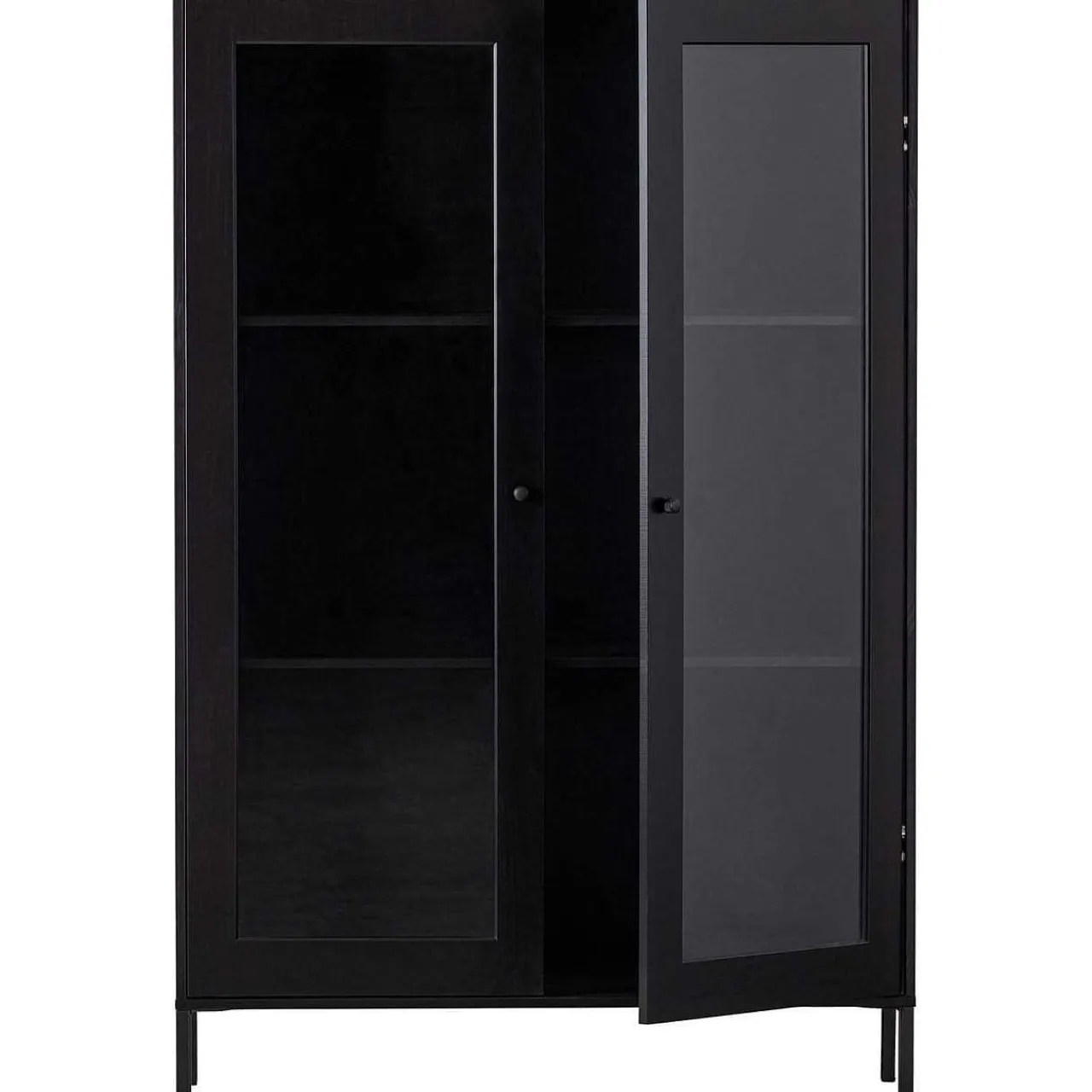 mutoni living Vitrinenschrank Xam Kiefer Schwarz 155X100> Vitrinen
