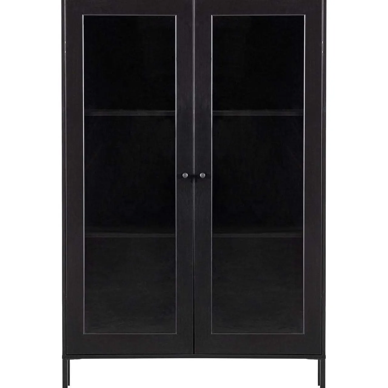 mutoni living Vitrinenschrank Xam Kiefer Schwarz 155X100> Vitrinen