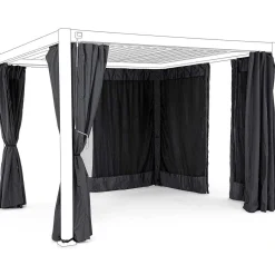 mutoni lifestyle Vorhänge-Netz Fur Pavillon Ocean Anthrazit 300X300 (4Er-Set)> Pavillons Zubehör