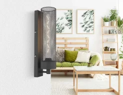 mutoni light Wandleuchte Hans Metall Schwarz Matt 1Xe27><noscript><img width=