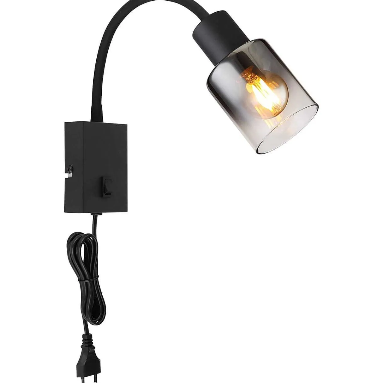 mutoni light Wandleuchte Hubertus Metall Schwarz Matt 1Xe14> Wandleuchten