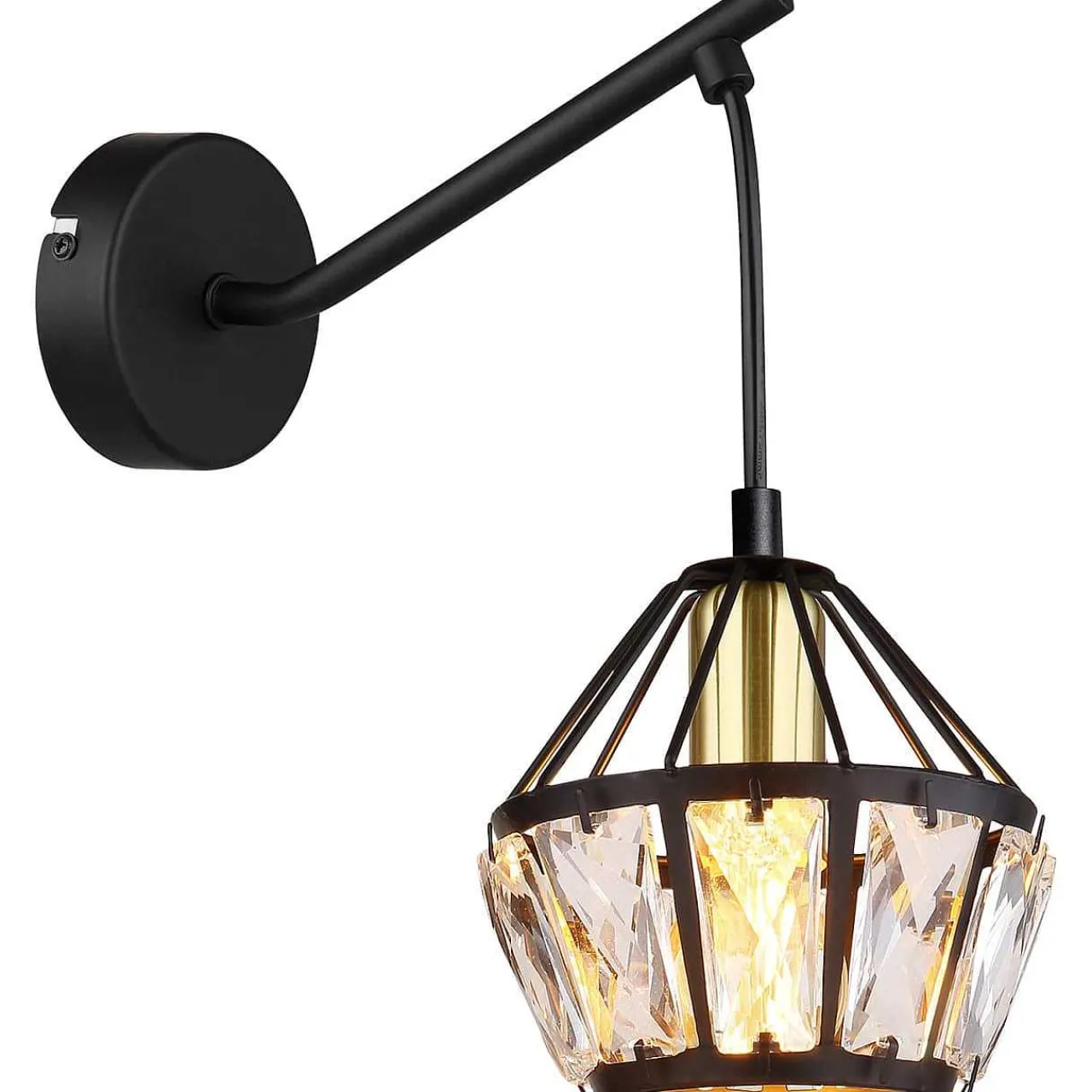 mutoni light Wandleuchte Lois Metall Schwarz Matt 1Xe14> Wandleuchten