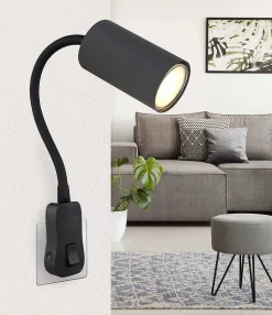 mutoni light Wandleuchte Robby Metall Schwarz Graphit 1Xgu10><noscript><img width=