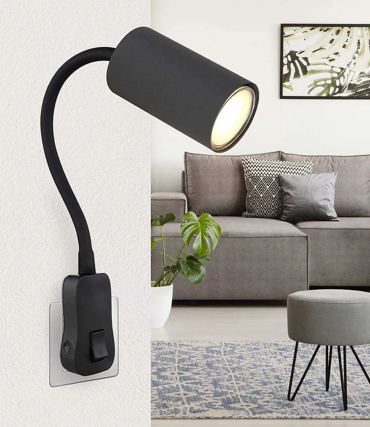 mutoni light Wandleuchte Robby Metall Schwarz Graphit 1Xgu10> Wandleuchten