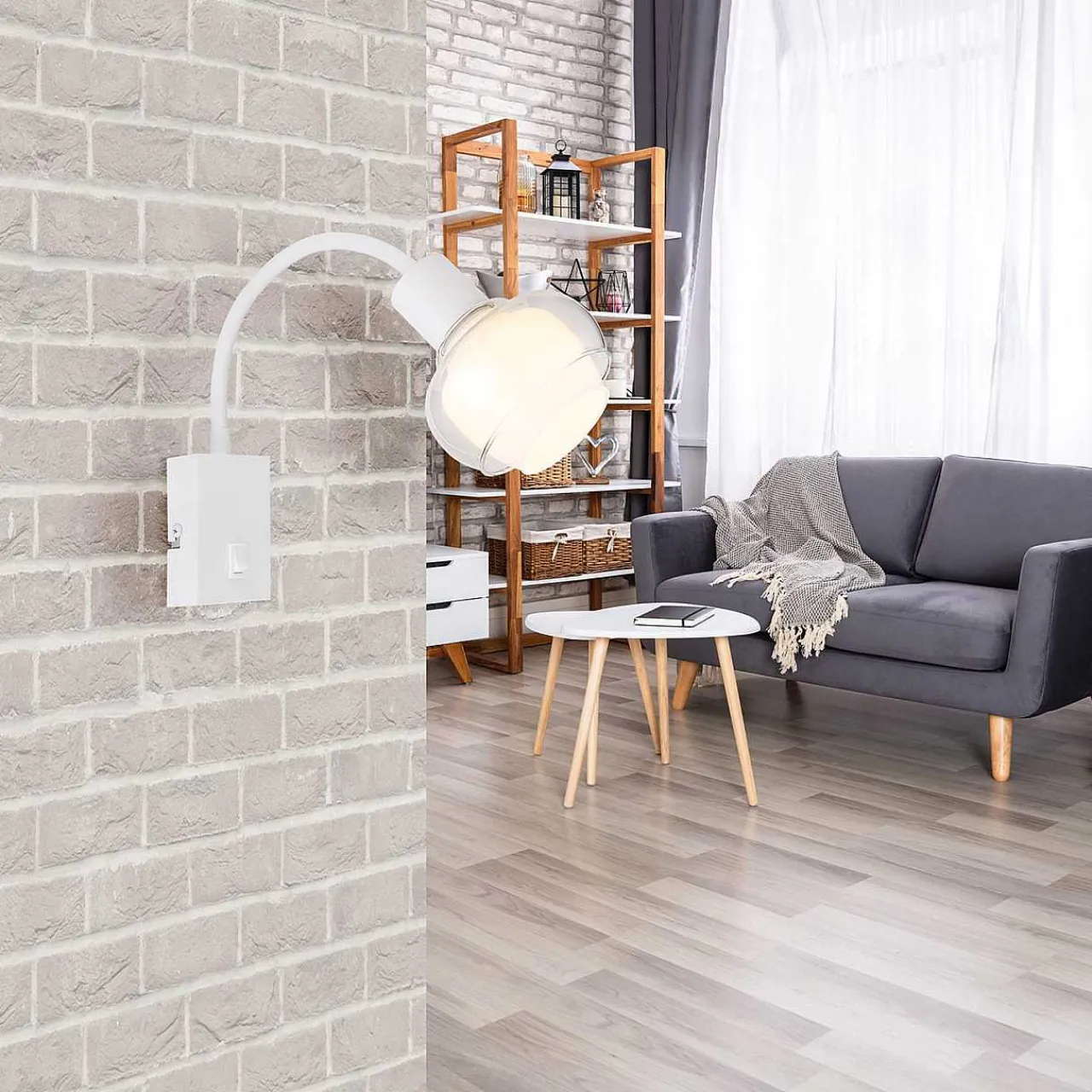 mutoni light Wandleuchte Tokki Metall Weiss Matt 1Xe14> Wandleuchten