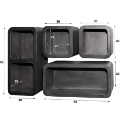 mutoni industrial Wandregal Dark Clay Grau (4Er-Set)> Regale