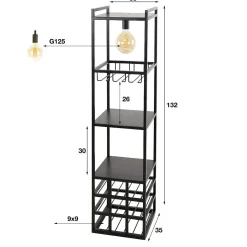 mutoni industrial Weinregal-Lampe Decorate> Regale