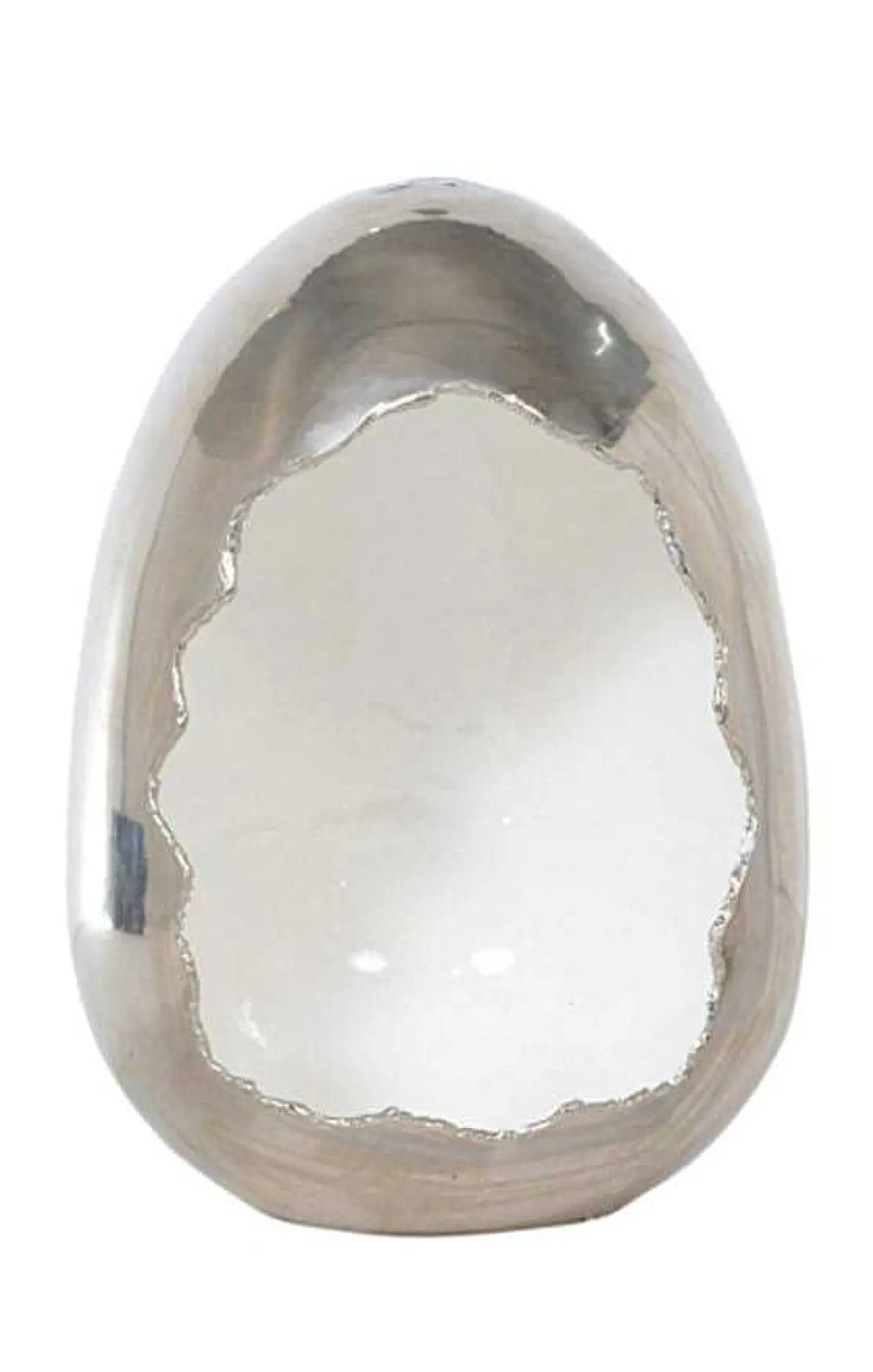 mutoni vintage Windlicht Egg Silber-Weiss 30> Windlichter & Teelichthalter