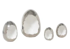 mutoni vintage Windlicht Egg Silber-Weiss 30> Windlichter & Teelichthalter