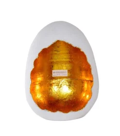 mutoni vintage Windlicht Egg Weiss-Gold 27> Windlichter & Teelichthalter