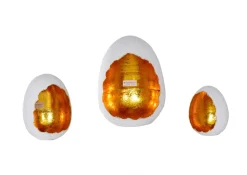 mutoni vintage Windlicht Egg Weiss-Gold 27> Windlichter & Teelichthalter